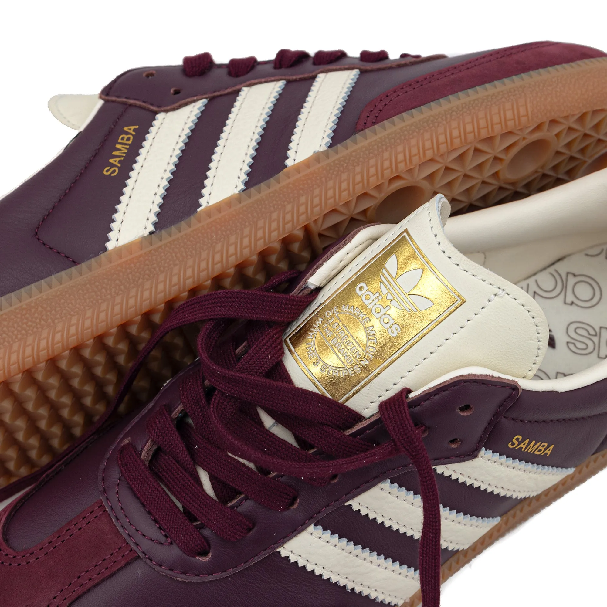 adidas Women's Samba OG Maroon/Cream White/Gold Metallic ID0477