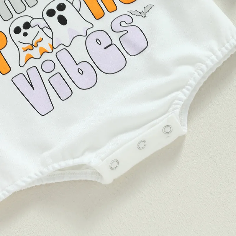 Baby Girls Letters Cartoon Print Halloween Rompers Wholesale 23090669