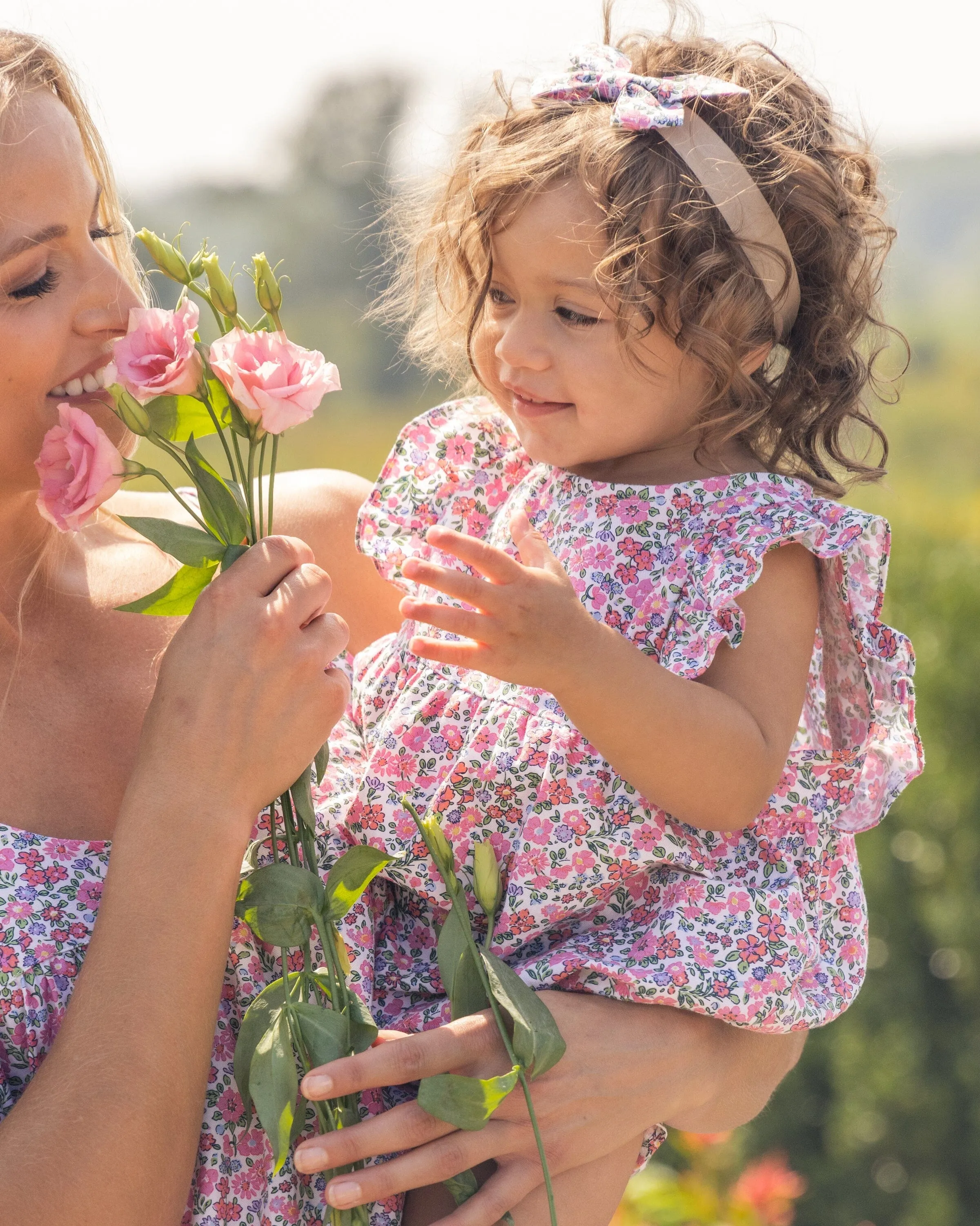 Baby's Twill Ruffled Romper | Fleurs de Rose