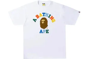 BAPE COLORS COLLEGE TEE WHITE