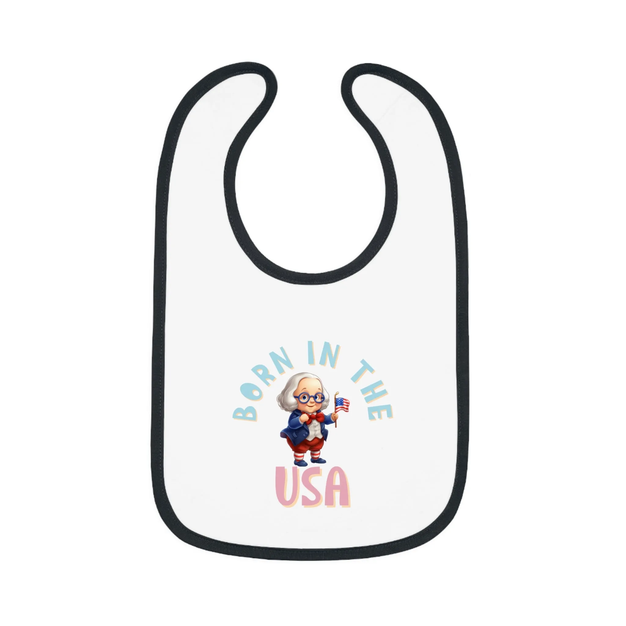 Born in the USA Benjamin Franklin Jersey Baby Bib