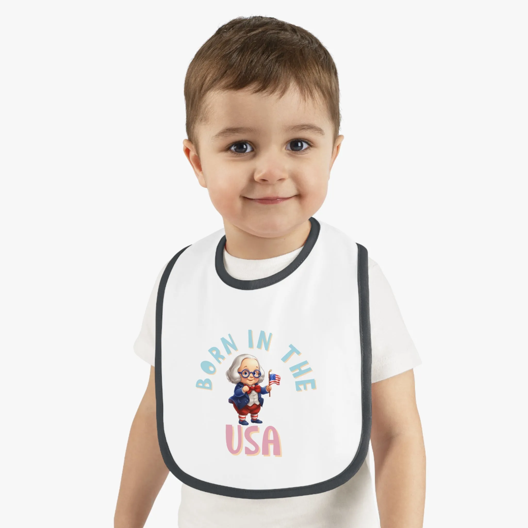 Born in the USA Benjamin Franklin Jersey Baby Bib