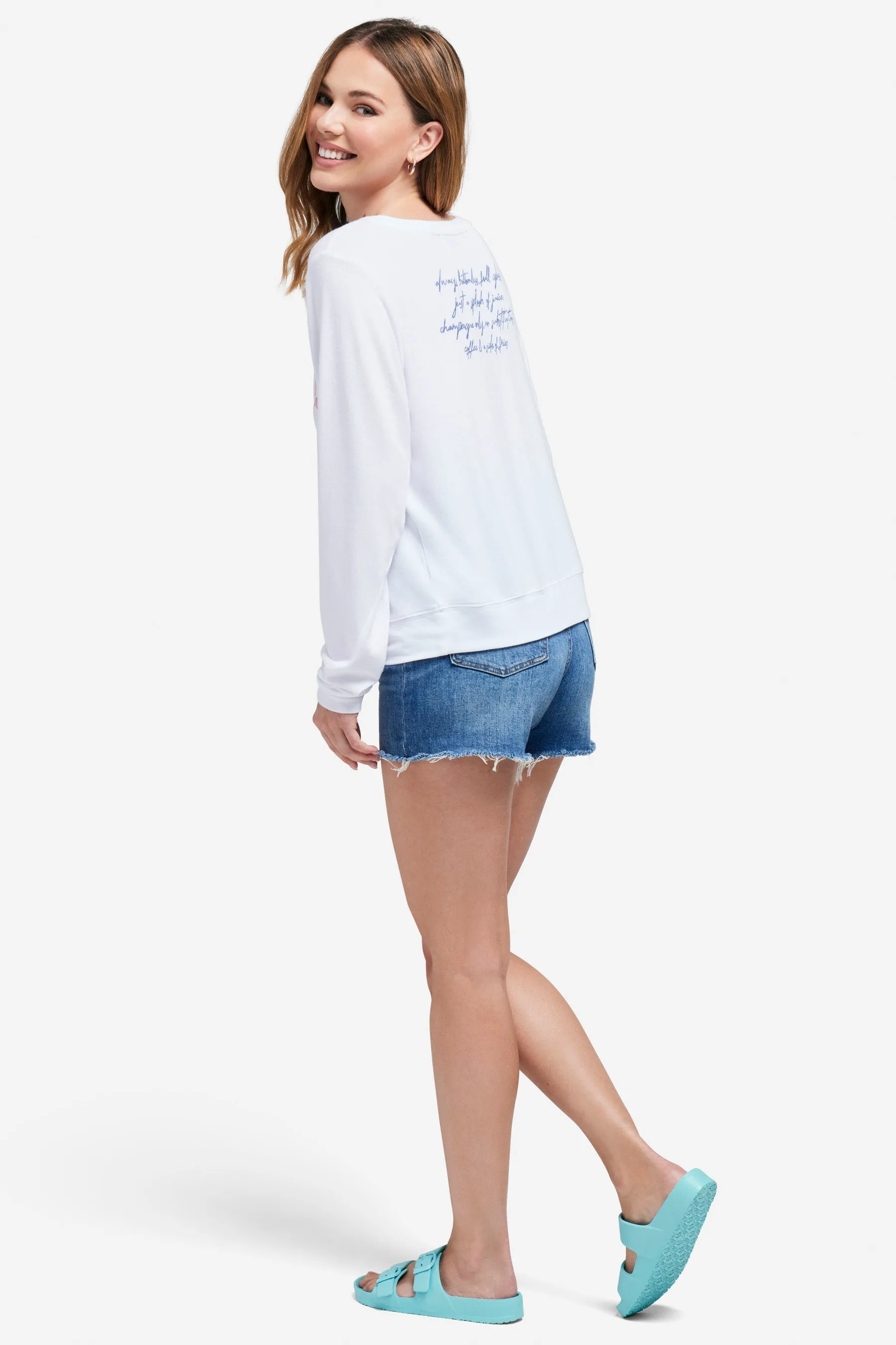 Brunch Bitch Baggy Beach Jumper | Clean White