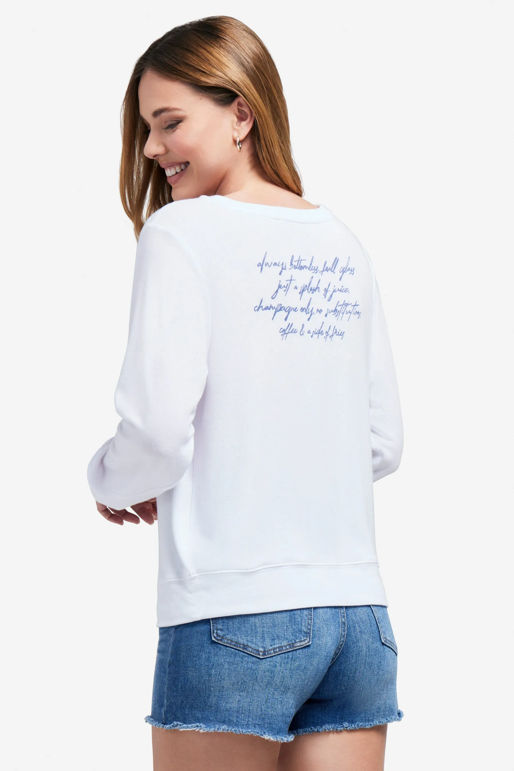 Brunch Bitch Baggy Beach Jumper | Clean White