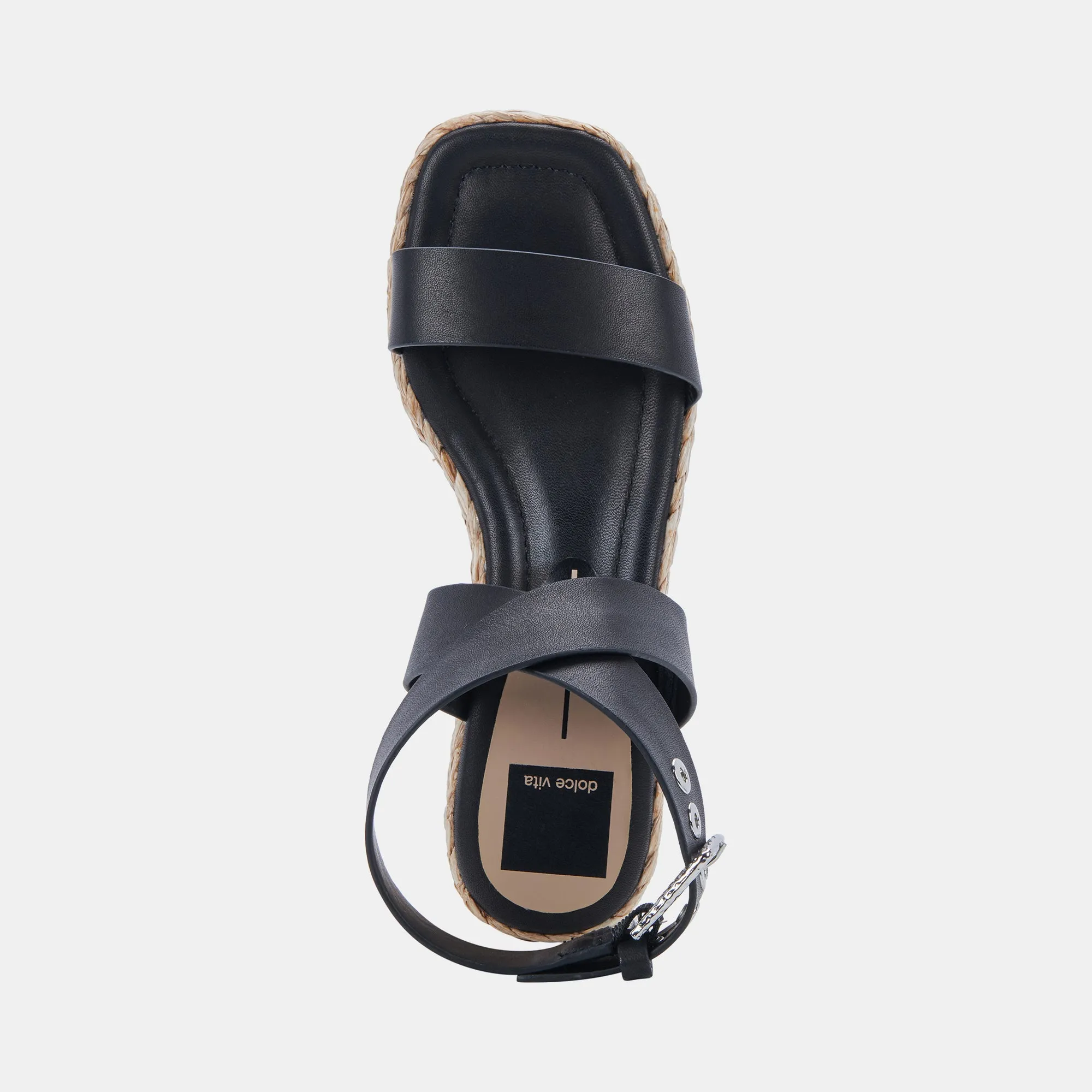 CANNES SANDALS BLACK LEATHER