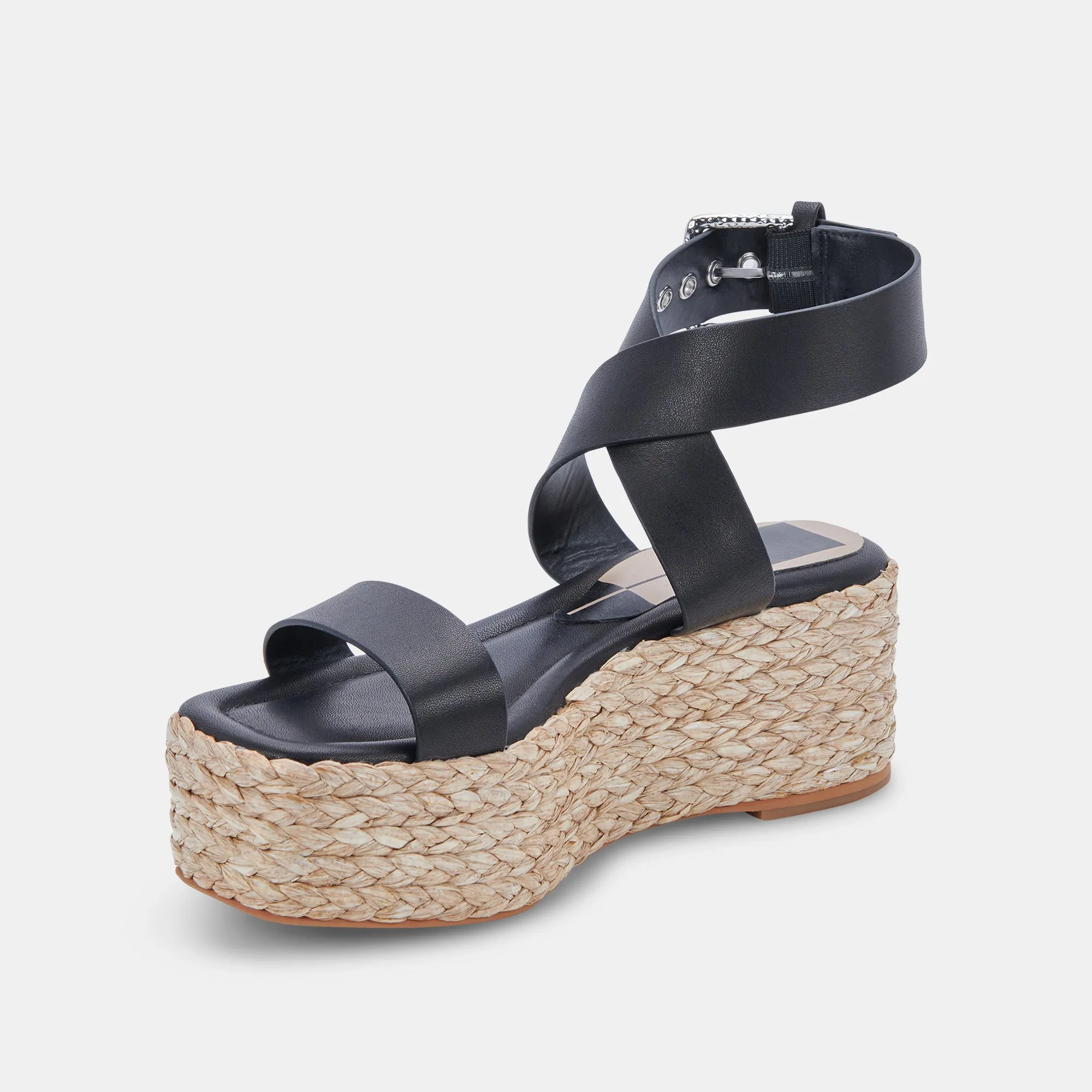 CANNES SANDALS BLACK LEATHER