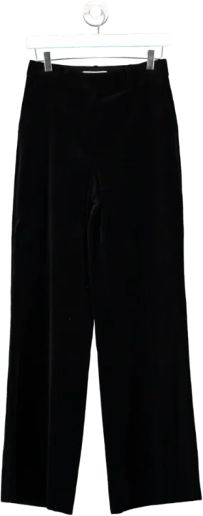 Cefinn Black Taylor Velvet Wide Leg Trousers UK 8