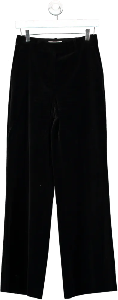 Cefinn Black Taylor Velvet Wide Leg Trousers UK 8