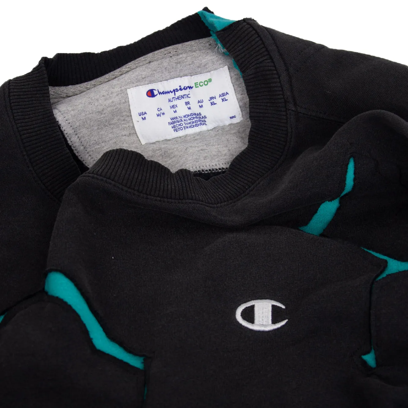 Champion 00s Embroidered Small Logo Reworked "Lightning" Sweatshirt (M)