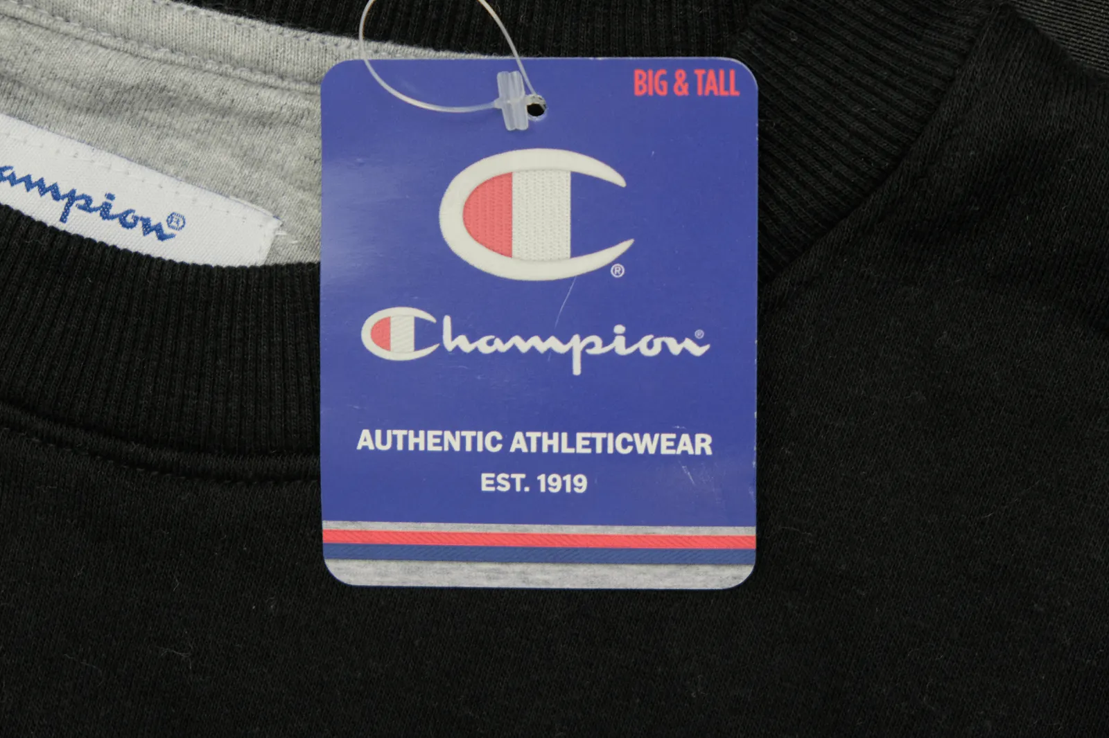 Champion Men's Black L/S Pullover Crewneck Sweater