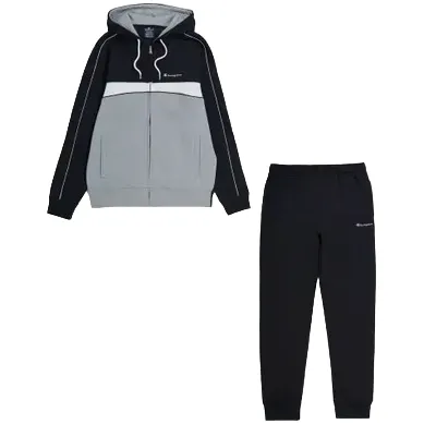 Champion men's cotton tracksuit 219395 CCOM/NBK grey-black