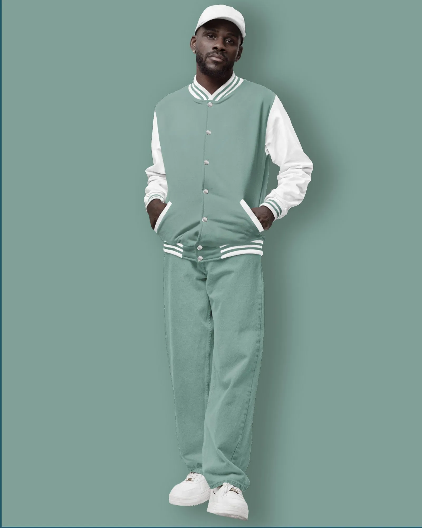 Champion Varsity Jacket: Mint Bliss