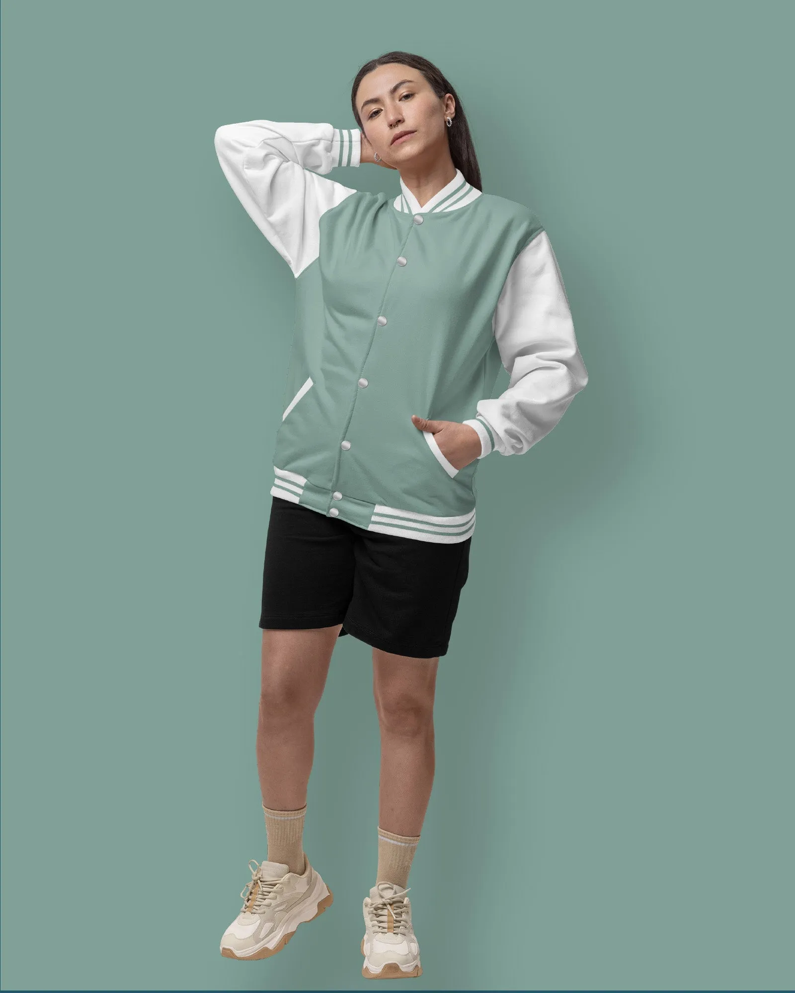 Champion Varsity Jacket: Mint Bliss