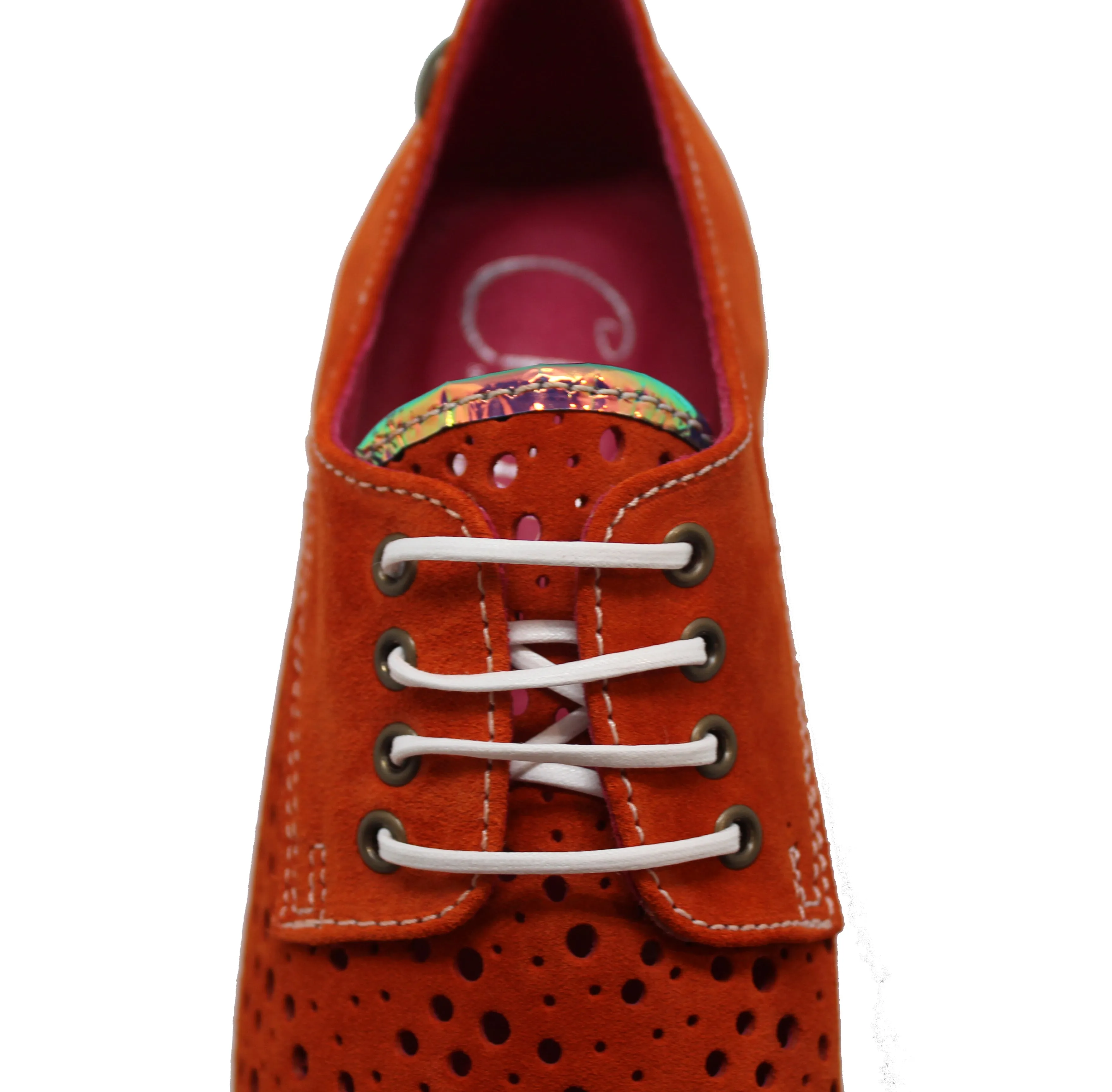 Cordon - Orange Suede lace up shoe