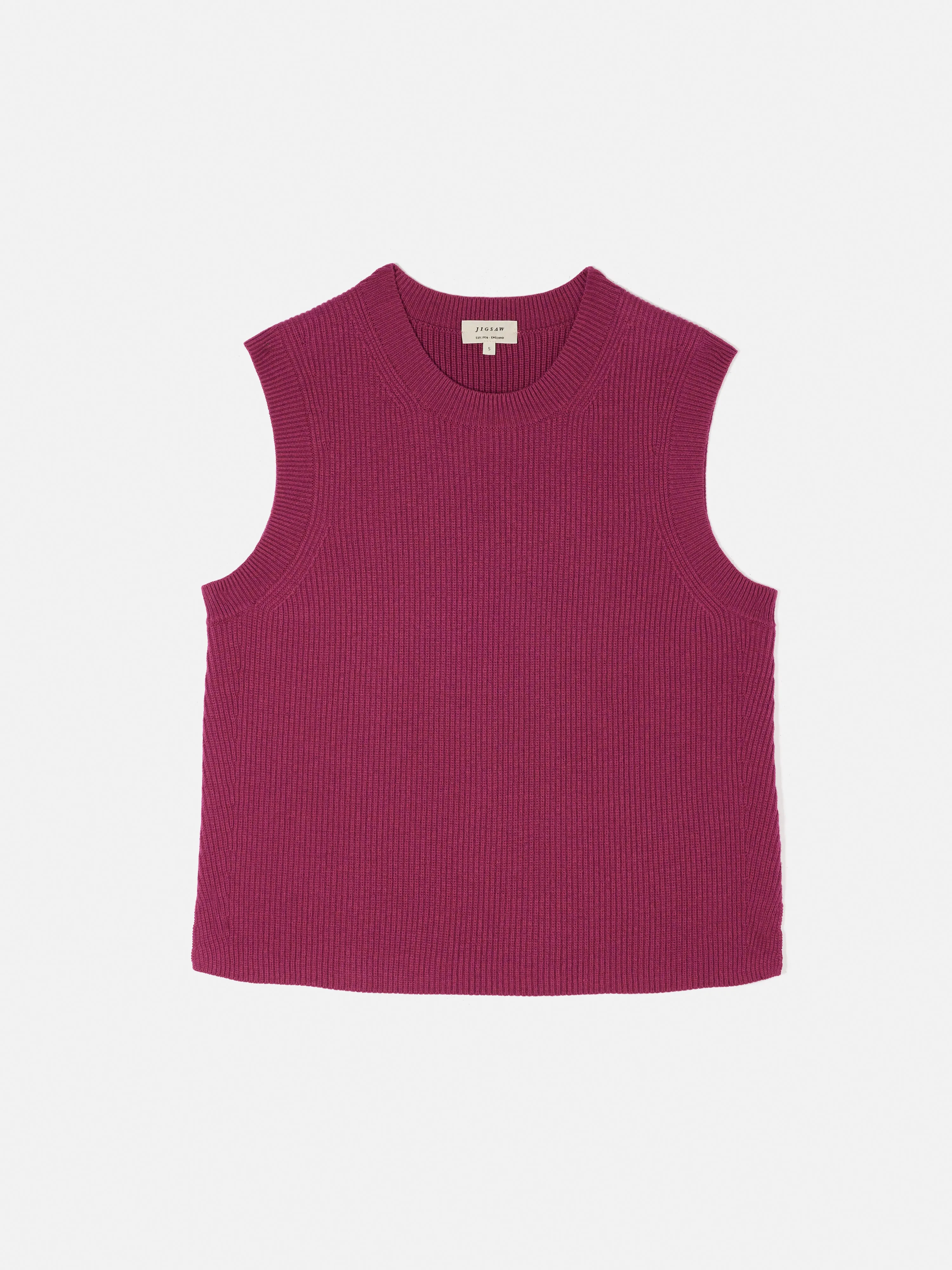 Cotton Blend Crew Tank | Berry