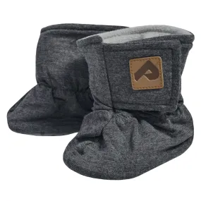 Cotton booties with fleece lining - Heather grey