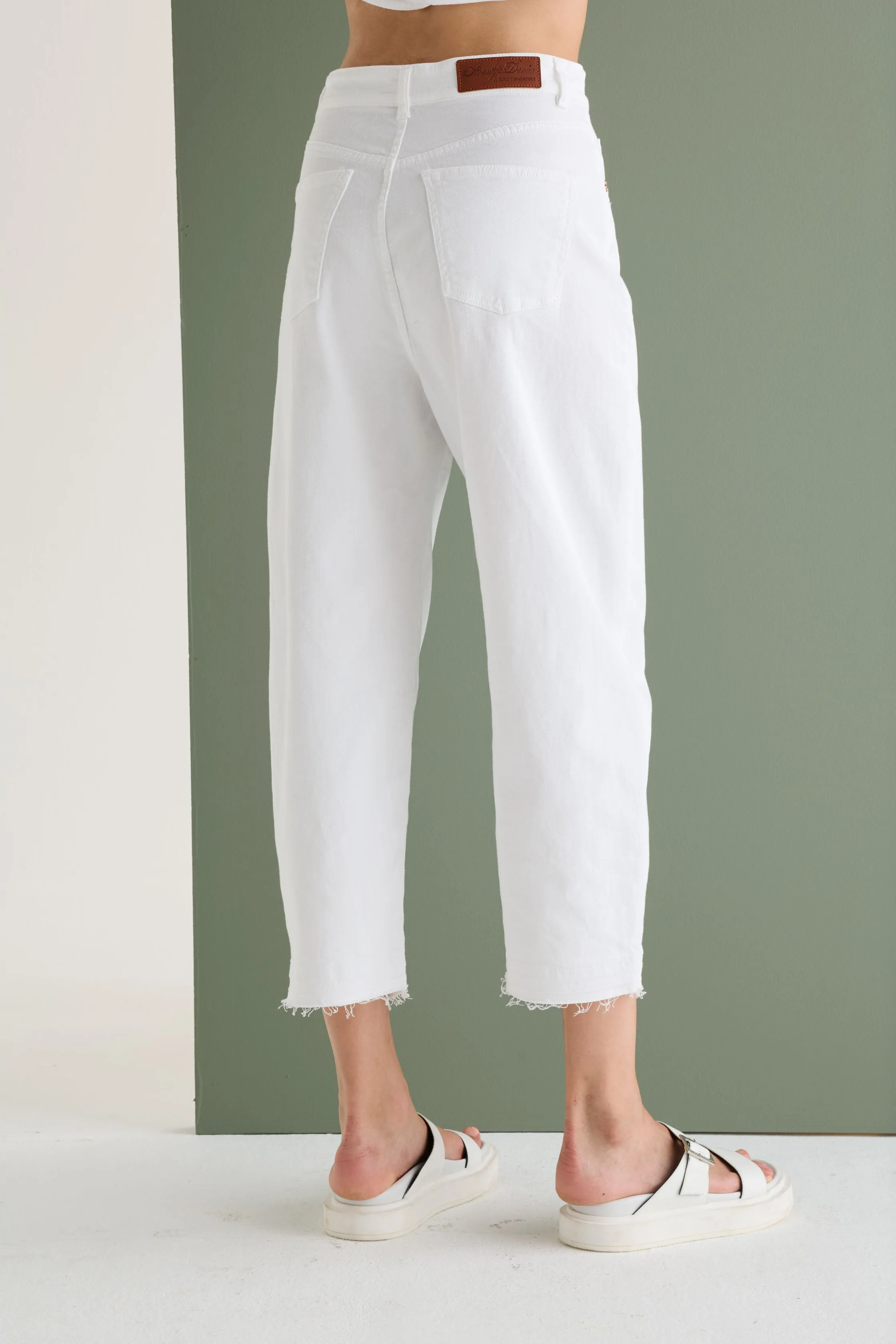 Cropped Trousers Garment Dyed 056U 3881