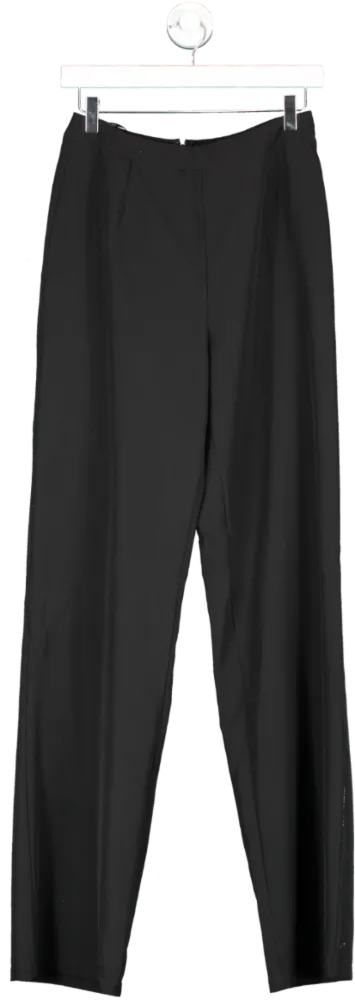 Fashion Nova Black Big Plans Trousers UK S