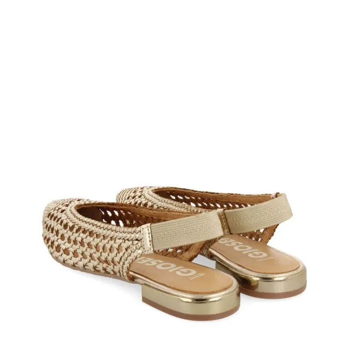 Gioseppo Guatavita 68238 Gold Woven Leather Ballerinas