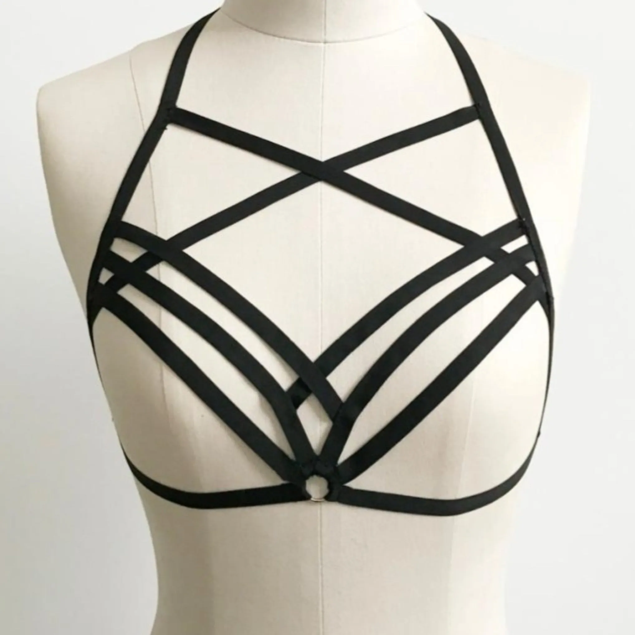 Gothic Cross Cage Harness Bra