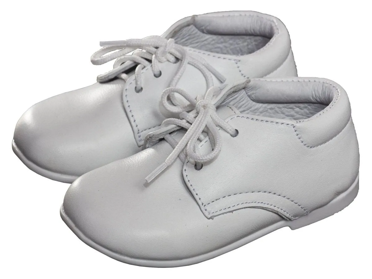 Infant White Round Toe Dress Shoe Lace Up - Noah