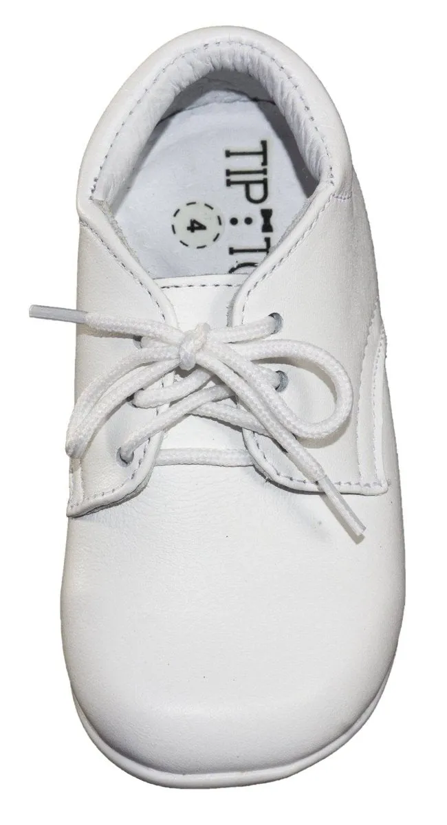 Infant White Round Toe Dress Shoe Lace Up - Noah