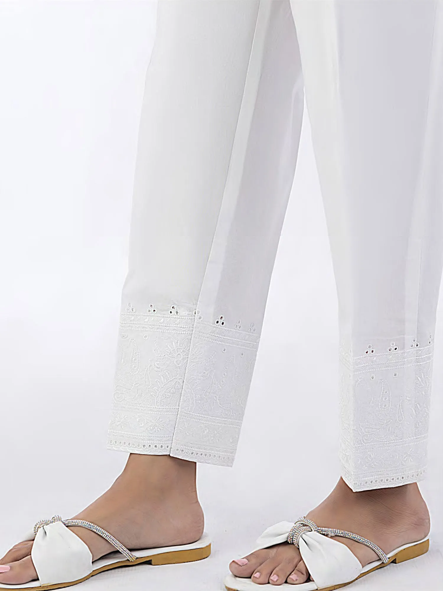 Lakhany White Cambric Trouser (3282-WHT)