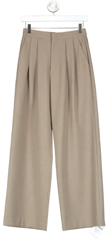 Mamu Studio Beige Esme High Rise Trousers UK S