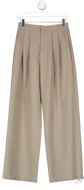 Mamu Studio Beige Esme High Rise Trousers UK S