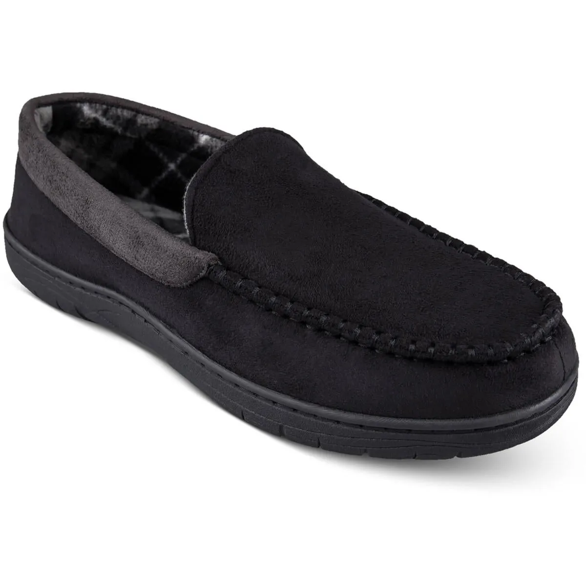 Mens Faux Suede Lined Loafer Slippers