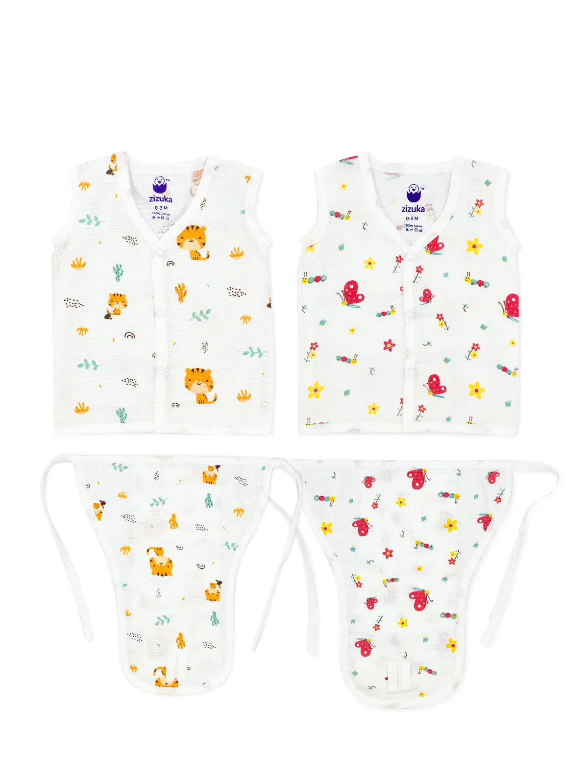 Muslin Jabla & Nappy -100% Cotton, soft Langot Jabla Set (Pack of 2)