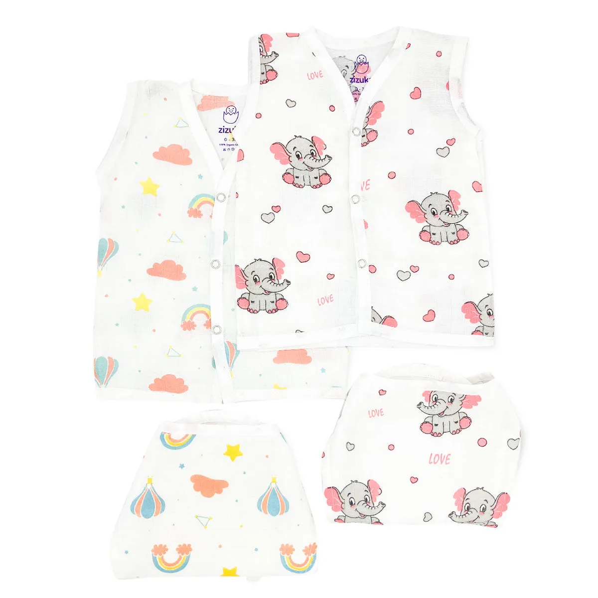 Muslin Jabla & Nappy -100% Organic Cotton, soft Langot Jabla Set (Pack of 2)