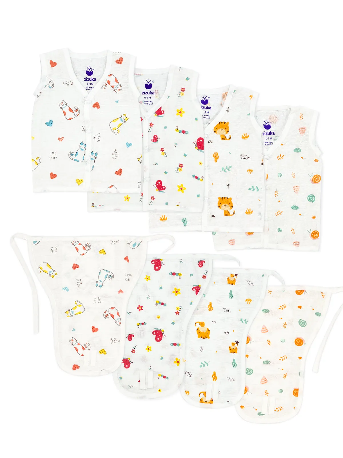 Muslin Jabla - Nappy -100% Cotton, Soft Langot Jabla Set (Pack of 4)