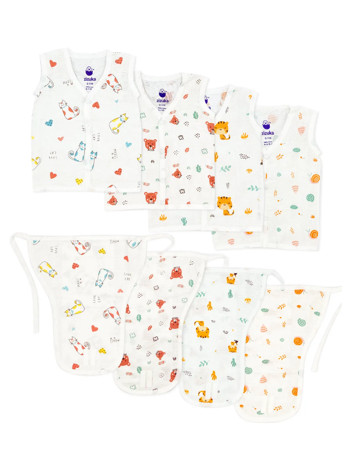 Muslin Jabla - Nappy -100% Cotton, Soft Langot Jabla Set (Pack of 4)