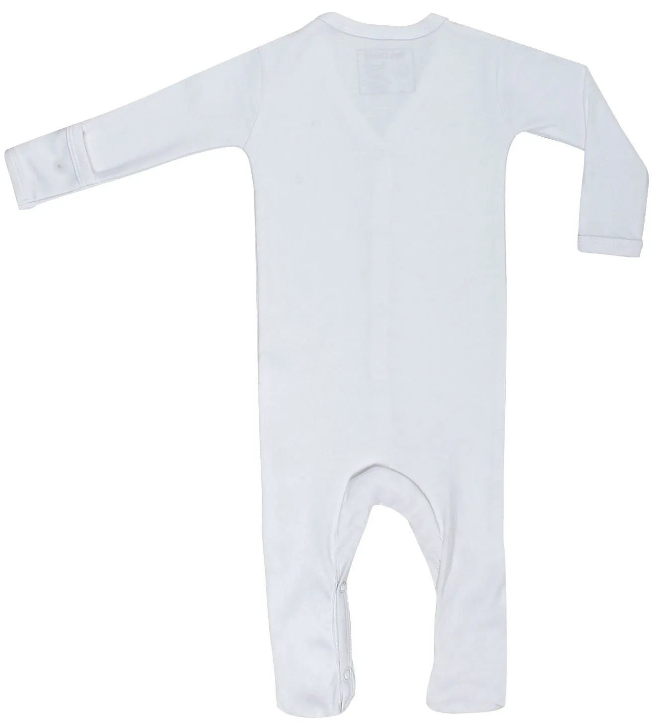 Organic Cotton Baby Long Sleeve Footie GOTS Certified (White)