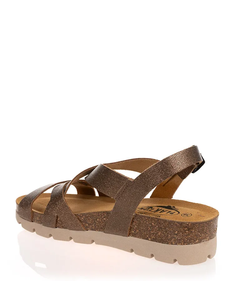 Plakton Bronze Leather Summer Sandal