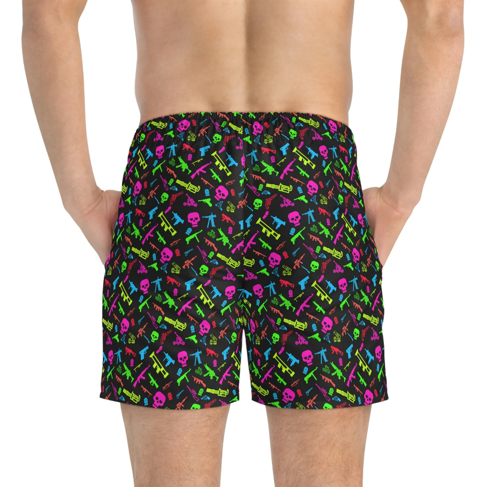 "Gun Show on the Beach" Swim Trunks