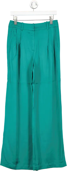 REISS Green Rina Wide Leg Trousers UK 10