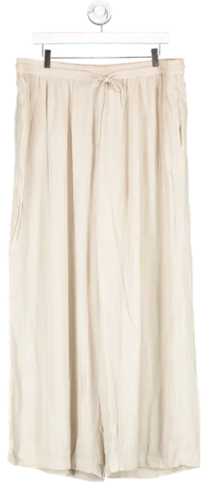 SimplyBe Beige Textured Wide Leg Trousers UK 18