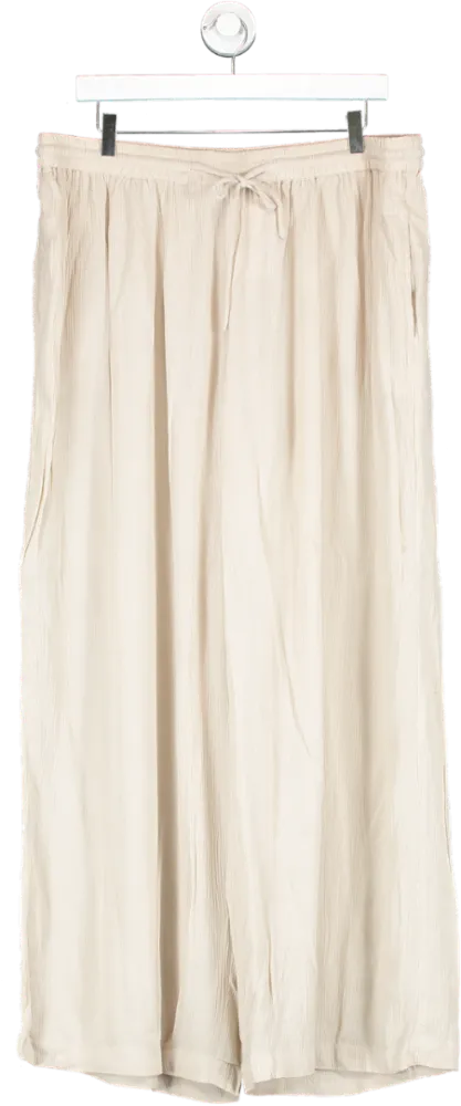 SimplyBe Beige Textured Wide Leg Trousers UK 18