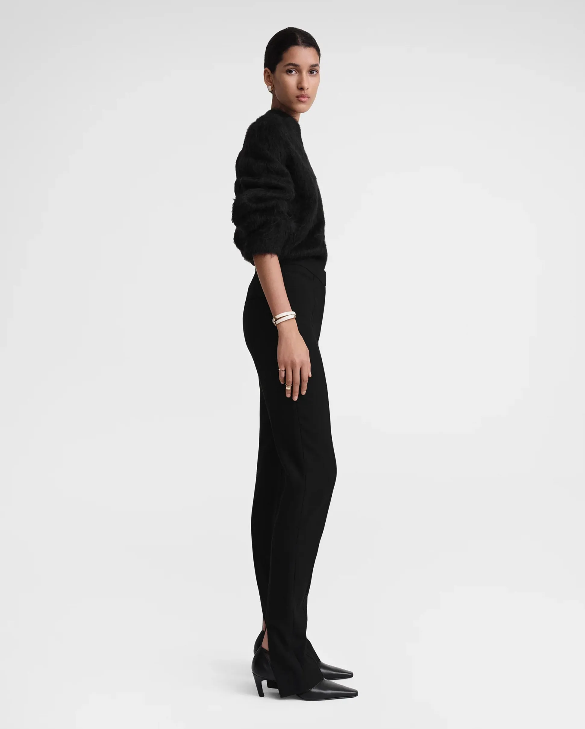 SLIM SUIT TROUSERS / BLACK