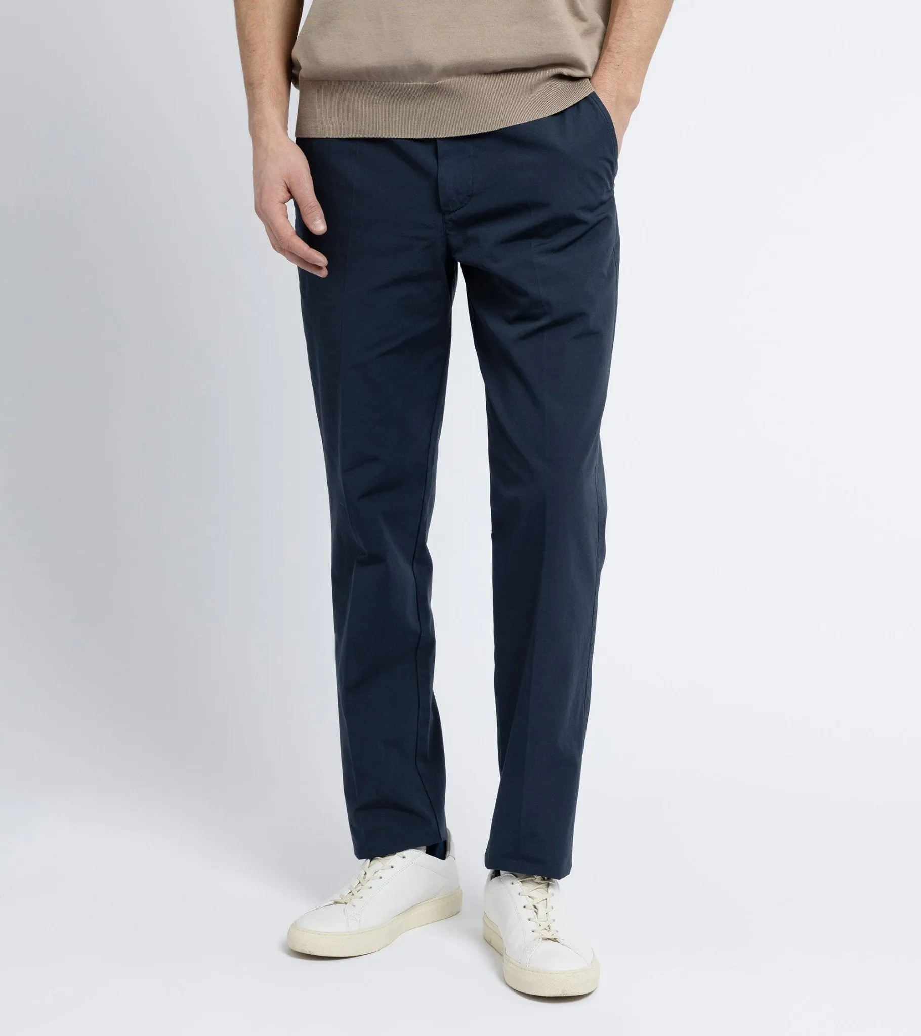 Trunk Hallam Cotton Poplin Trousers: Navy