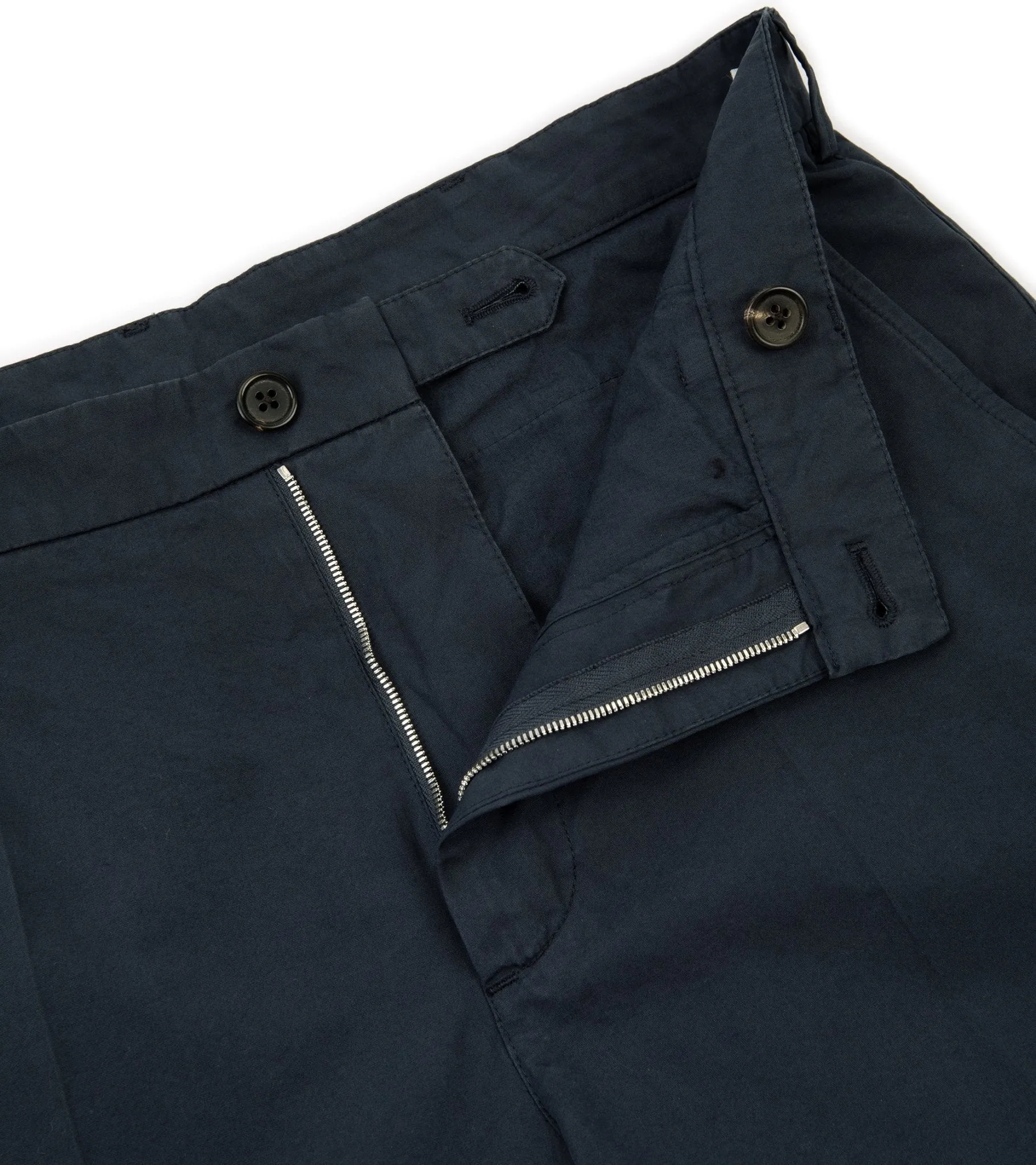 Trunk Hallam Cotton Poplin Trousers: Navy