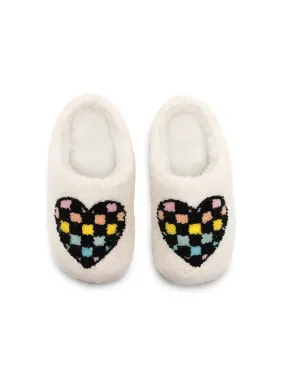 White Retro Slippers- Girls