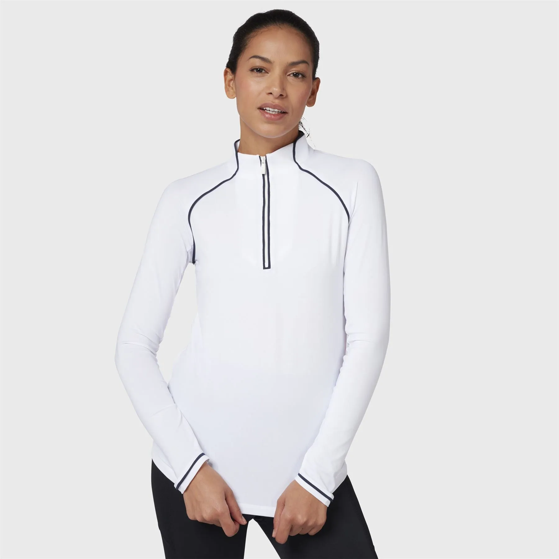 Womens Veronica Quarter Zip Mid Layer Bright White - SS24